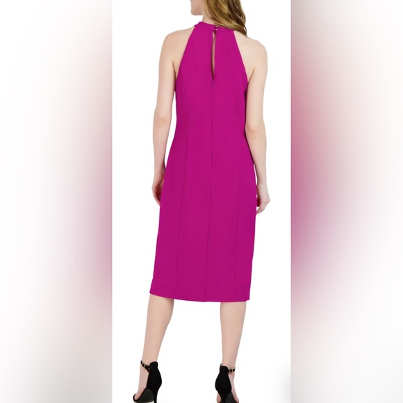 NWOT Julia Jordan Twist Neck Midi Dress size 8 magenta - Picture 3 of 4